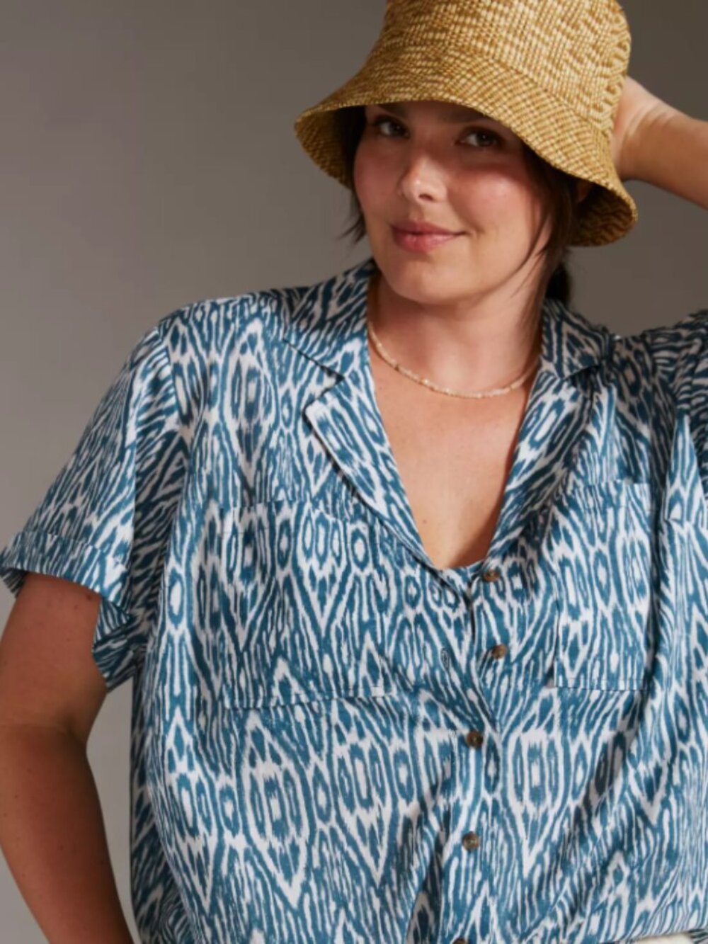 Anthropologie Pilcro Printed Voile Surf Shirt